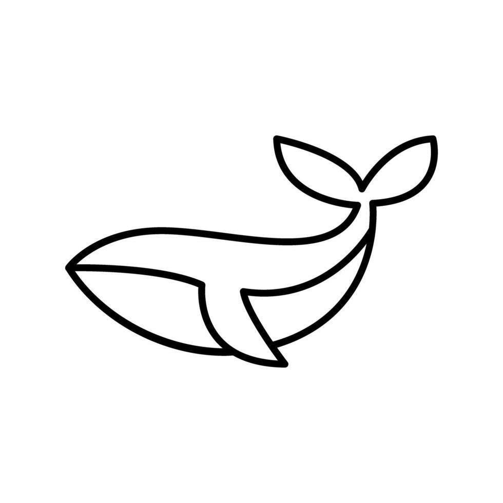 Whale icon in thin line style graphic design illustration vector