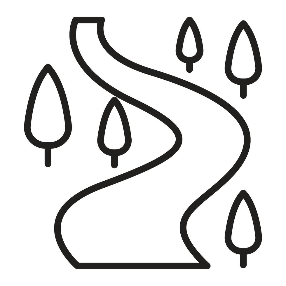 River icon in thin line style graphic design illustration vector