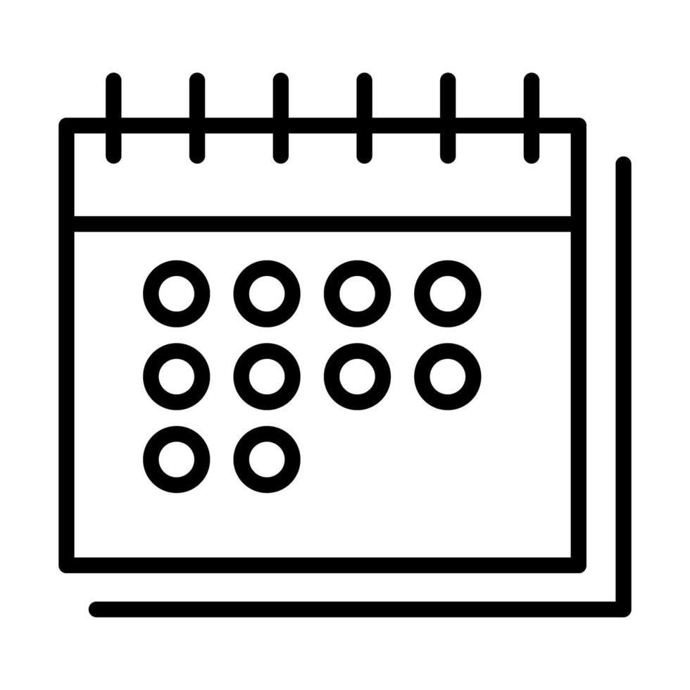 Calendar icon in thin line style graphic design illustration vector