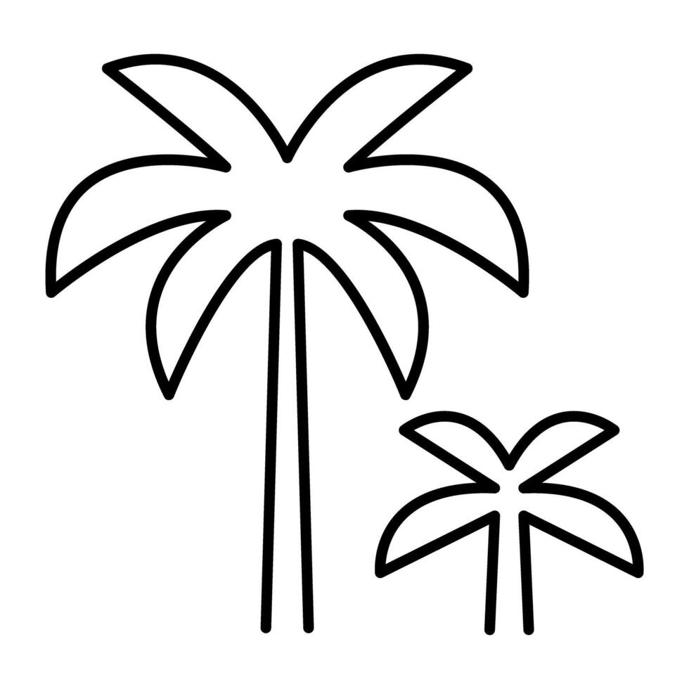Palm tree, Coconut trees icon vector
