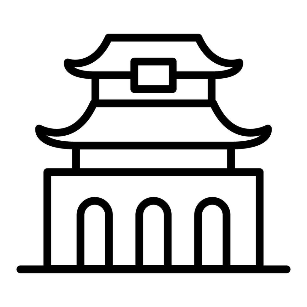 Korean palace icon vector