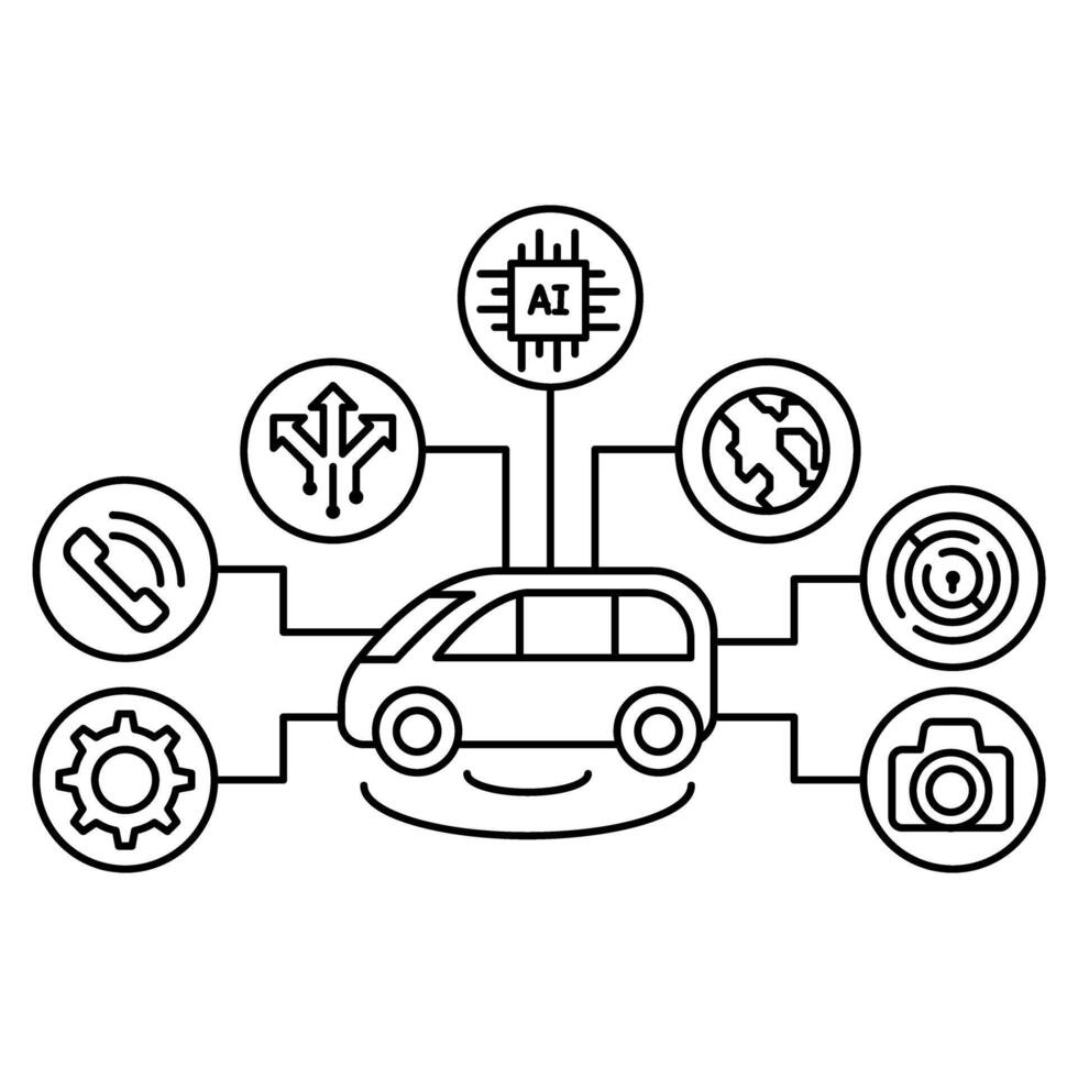 Smart car icon vector