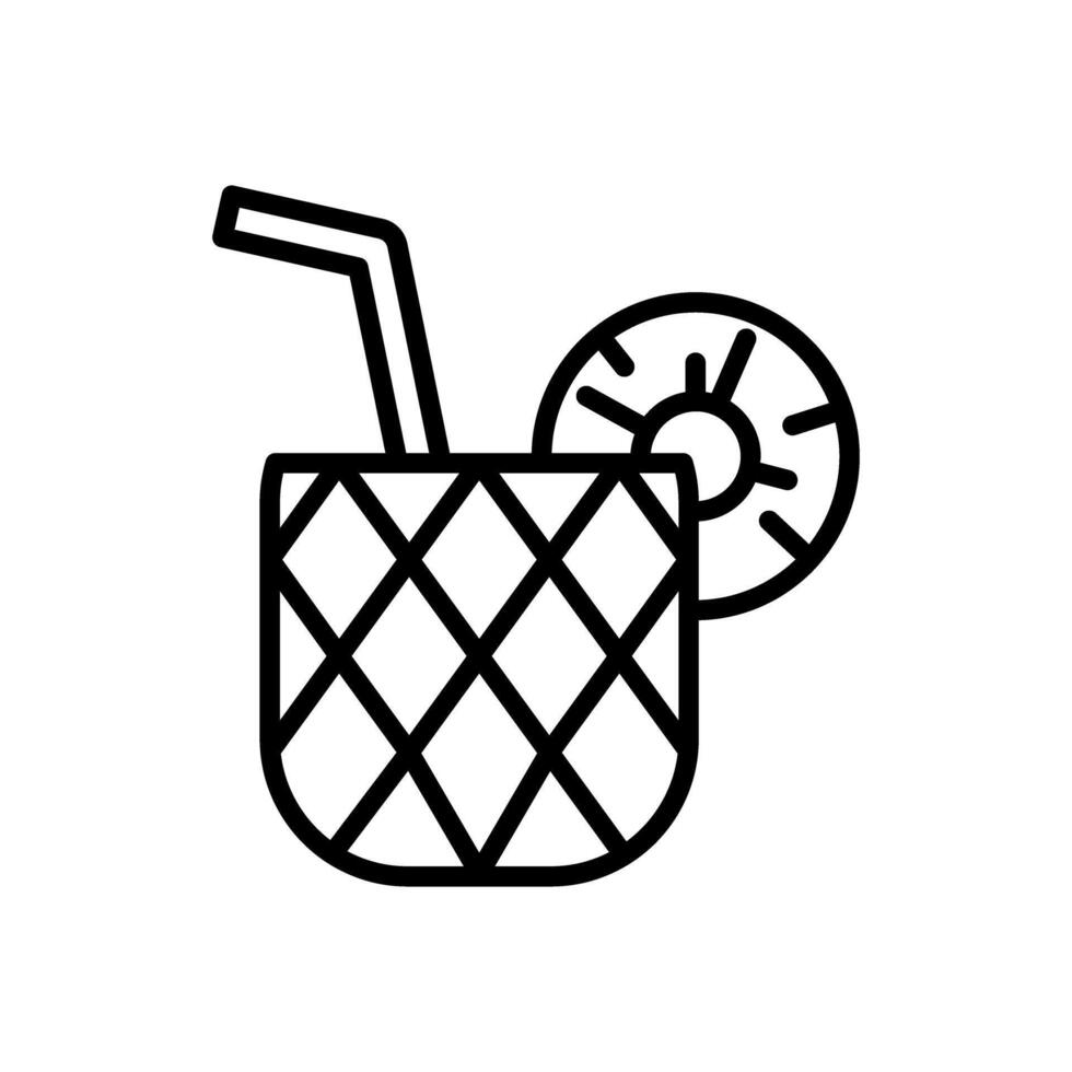 Pineapple juice icon vector