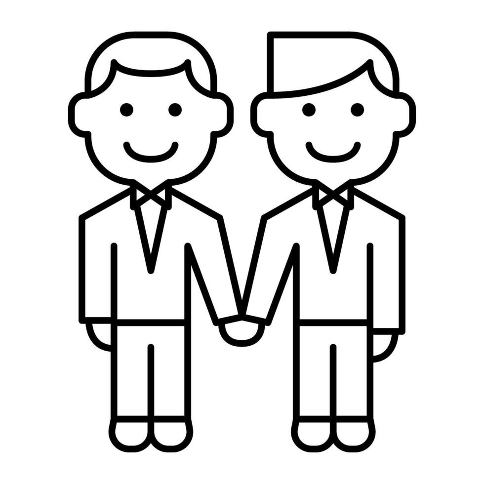 Gay wedding icon vector