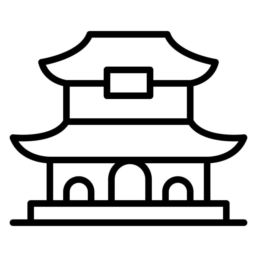 Korean palace icon vector