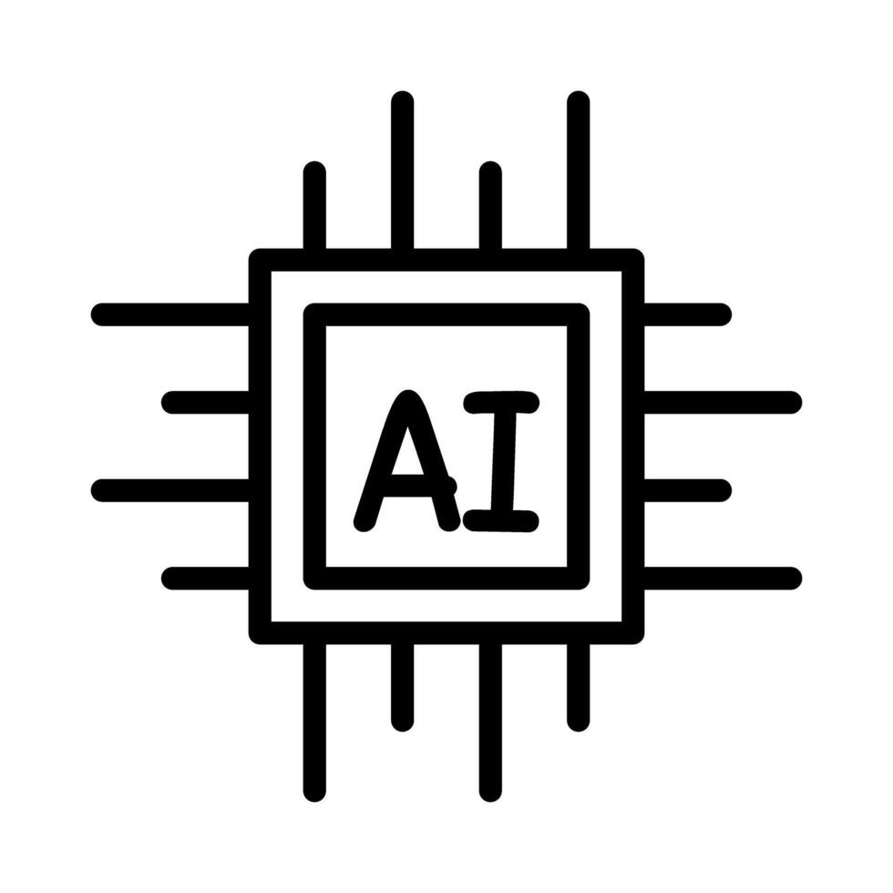 AI chip icon vector