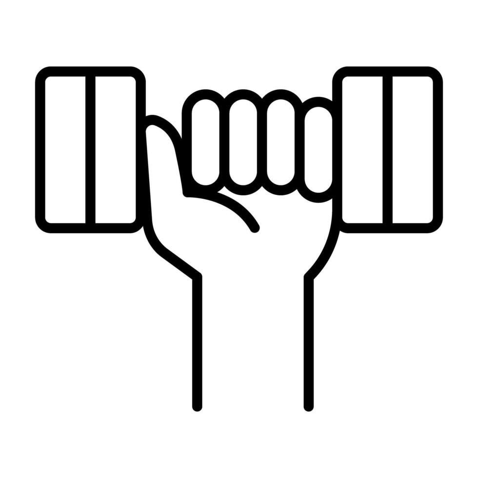 Lifting dumbbell icon vector