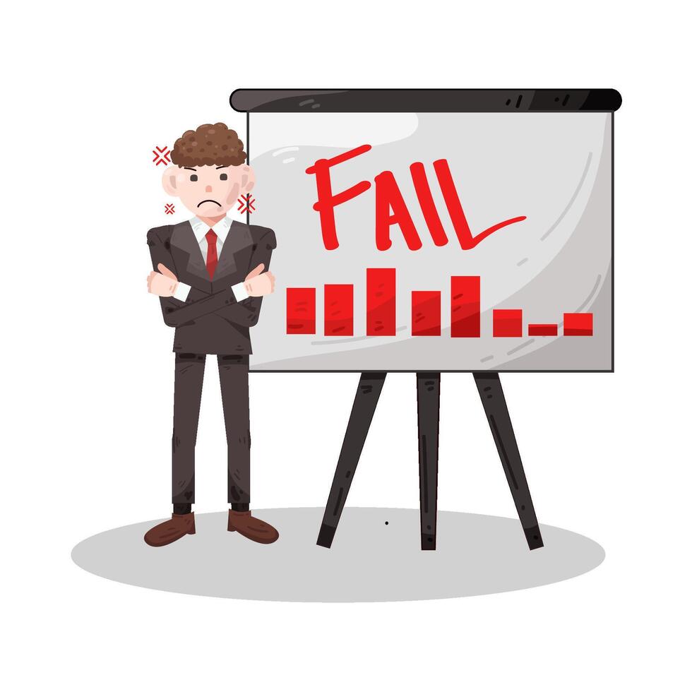 Illustration of failed businessman vector