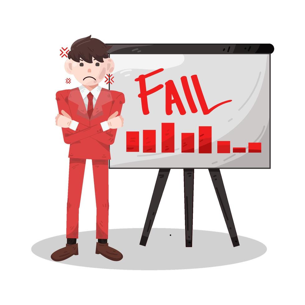 Illustration of failed businessman vector