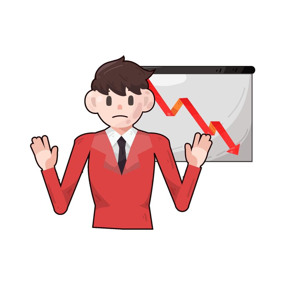 Illustration of failed businessman vector