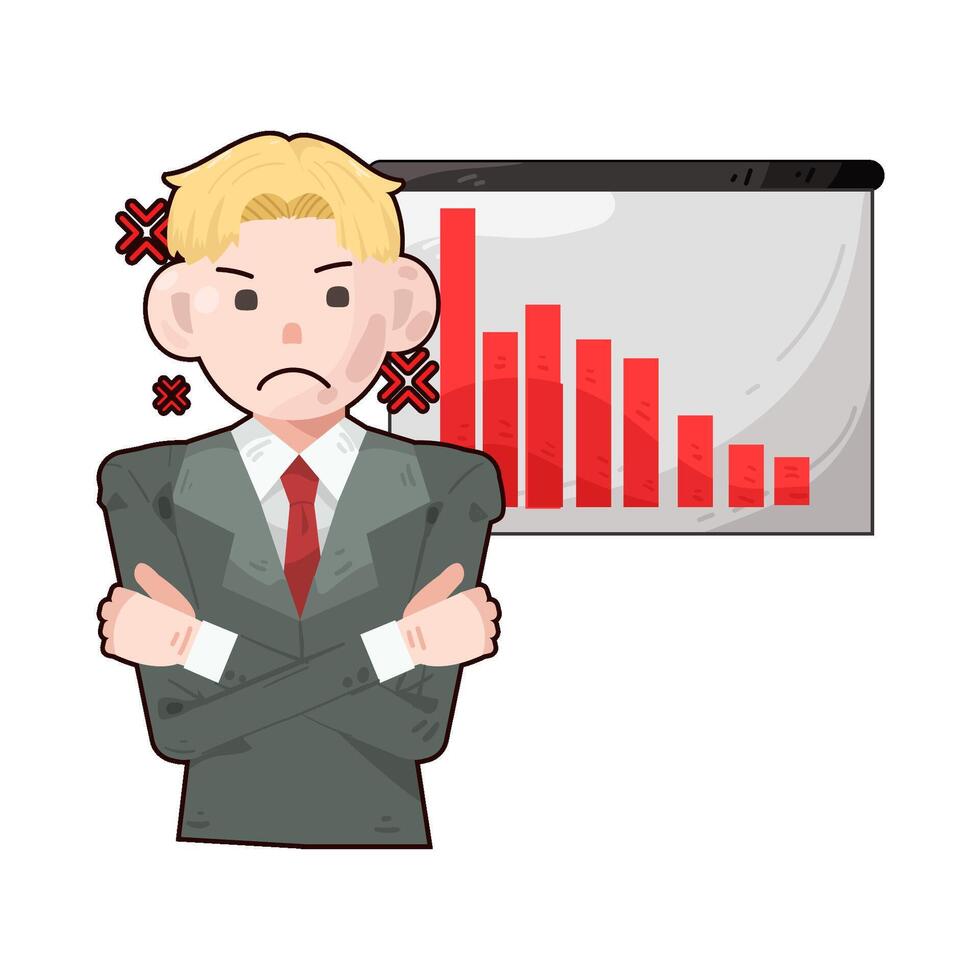 Illustration of failed businessman vector