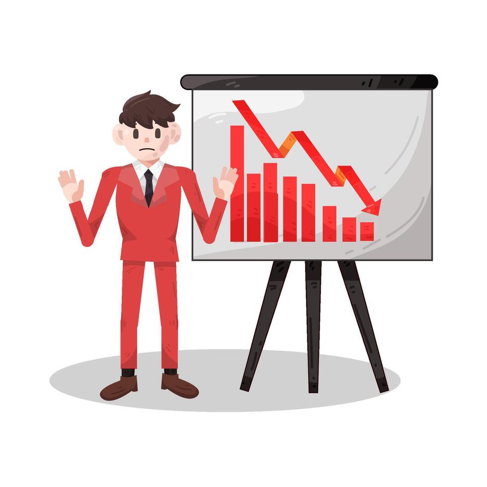Illustration of failed businessman vector