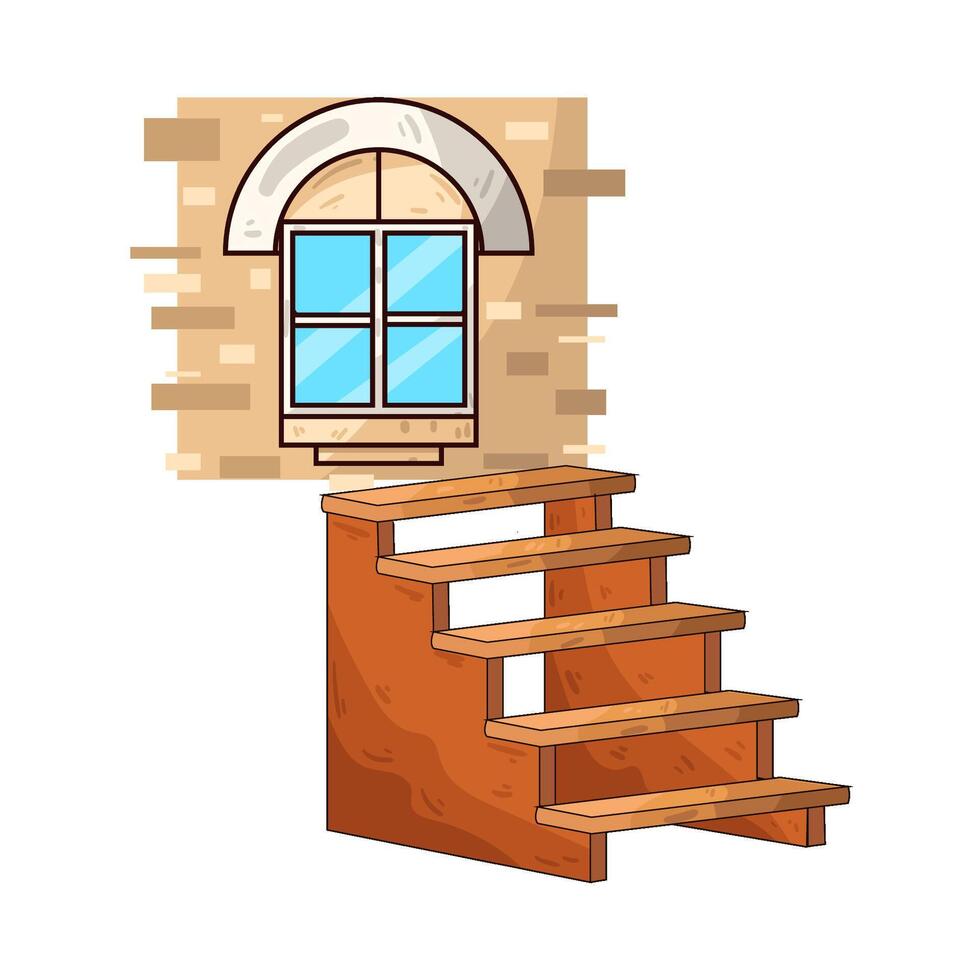 Illustration of house ladder vector