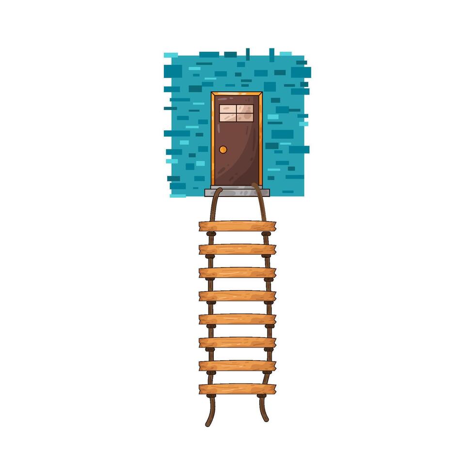 Illustration of house ladder vector