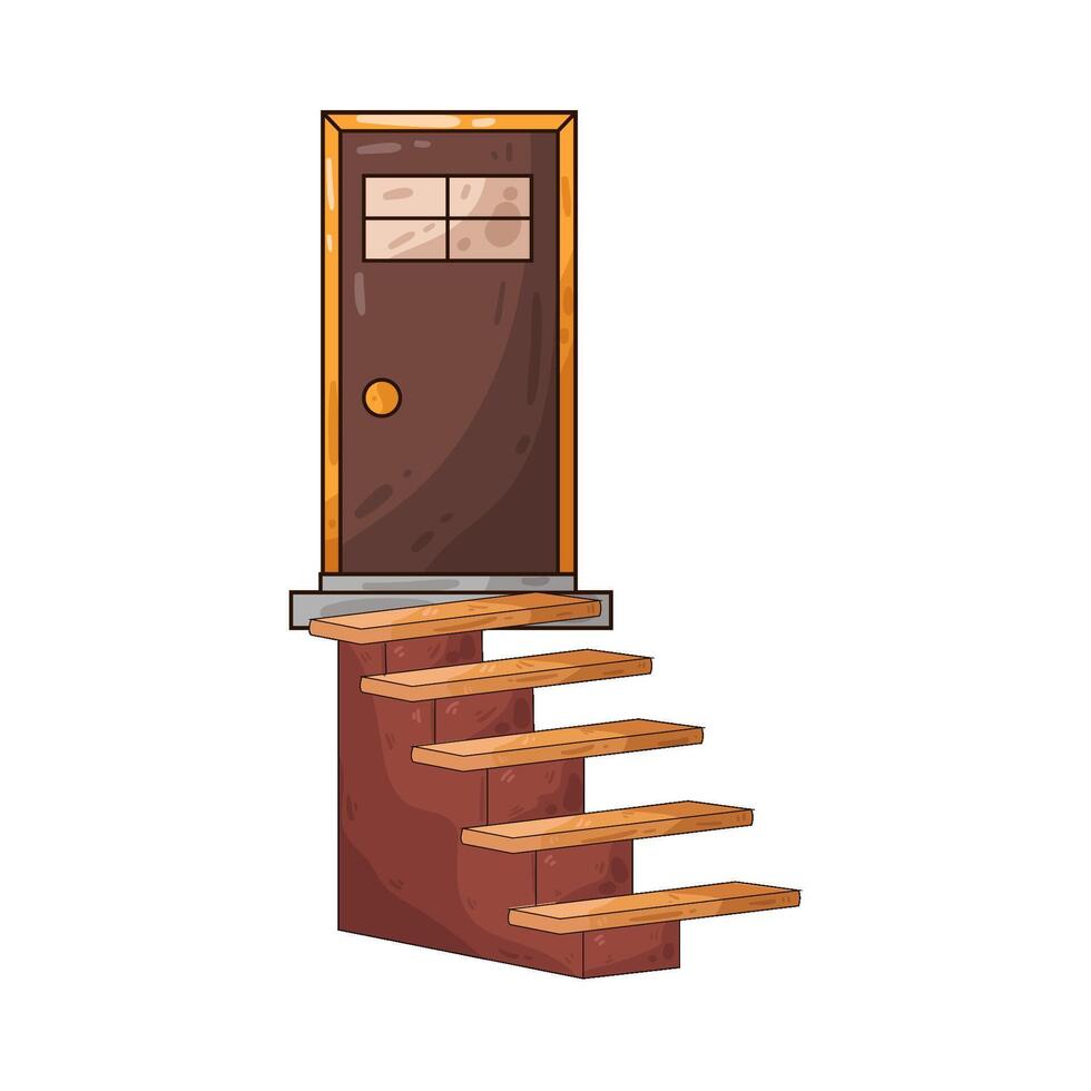 Illustration of house ladder vector