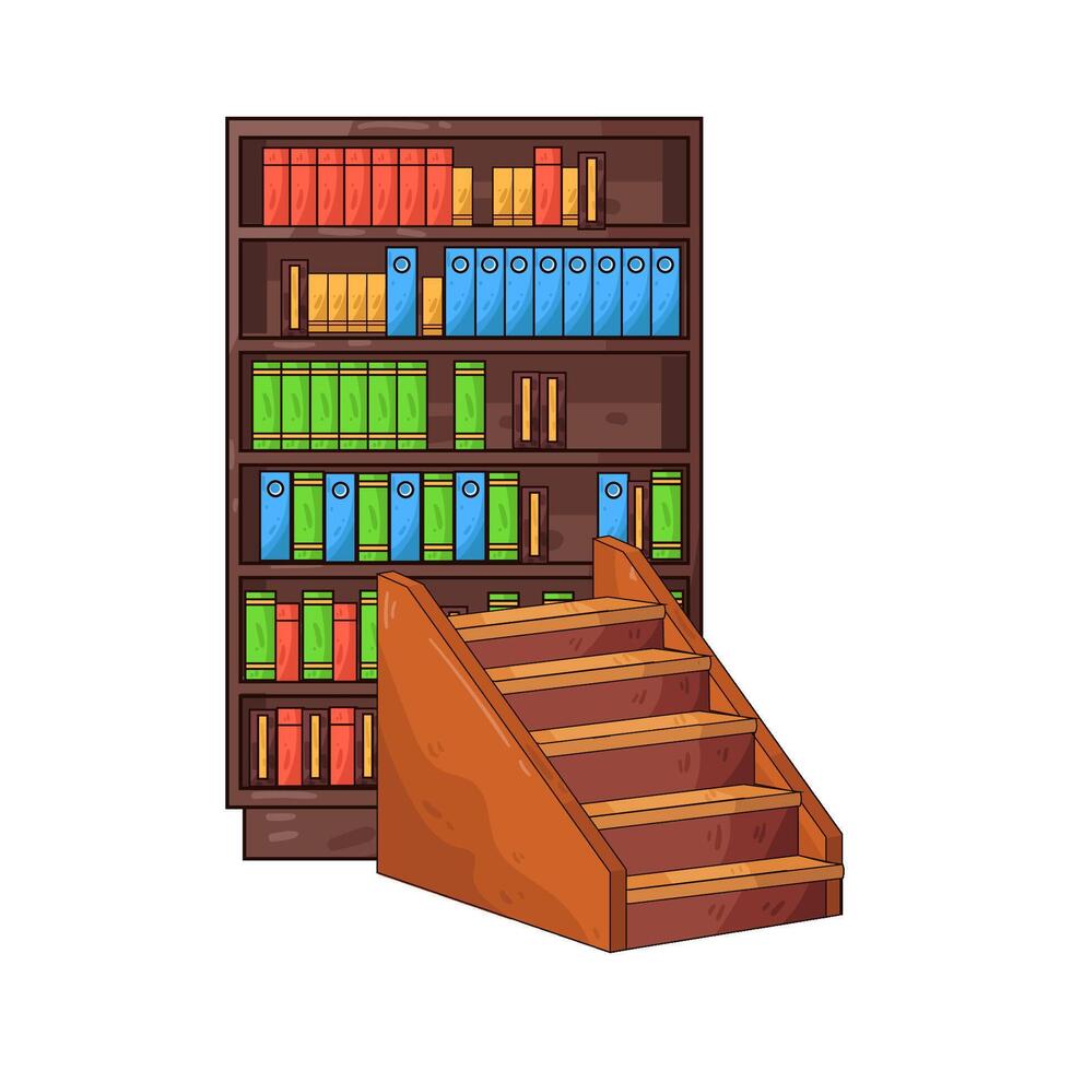 Illustration of library ladder vector