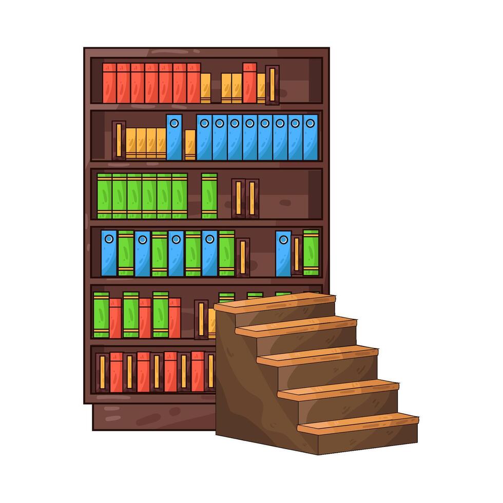 Illustration of library ladder vector