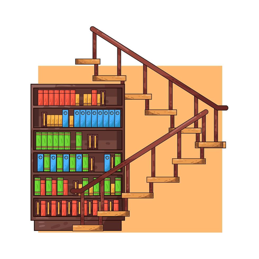 Illustration of library ladder vector