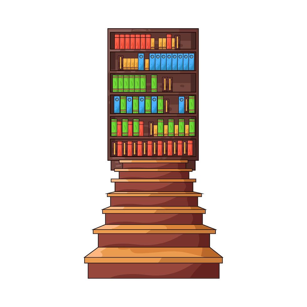 Illustration of library ladder vector
