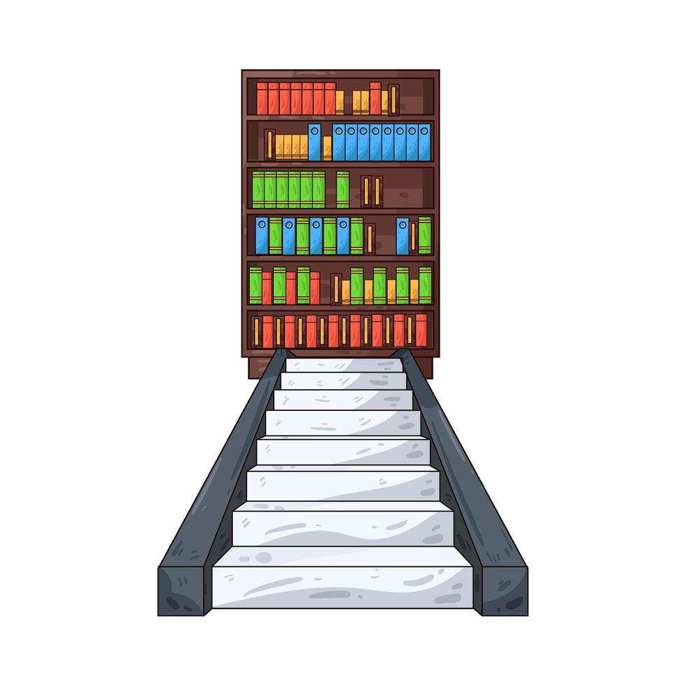 Illustration of library ladder vector