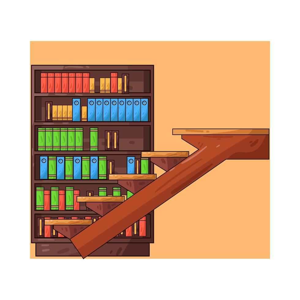 Illustration of library ladder vector
