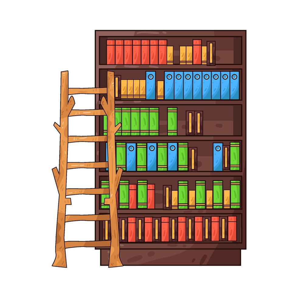 Illustration of library ladder vector