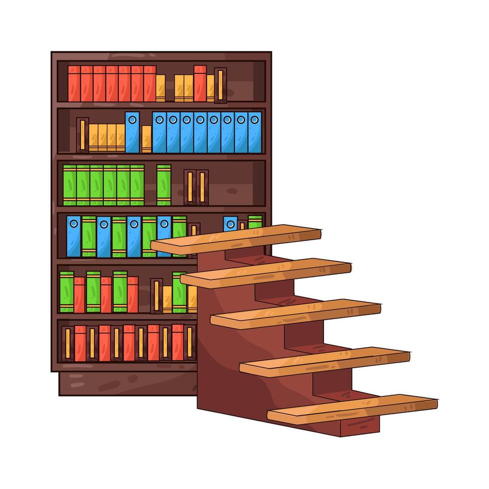 Illustration of library ladder vector