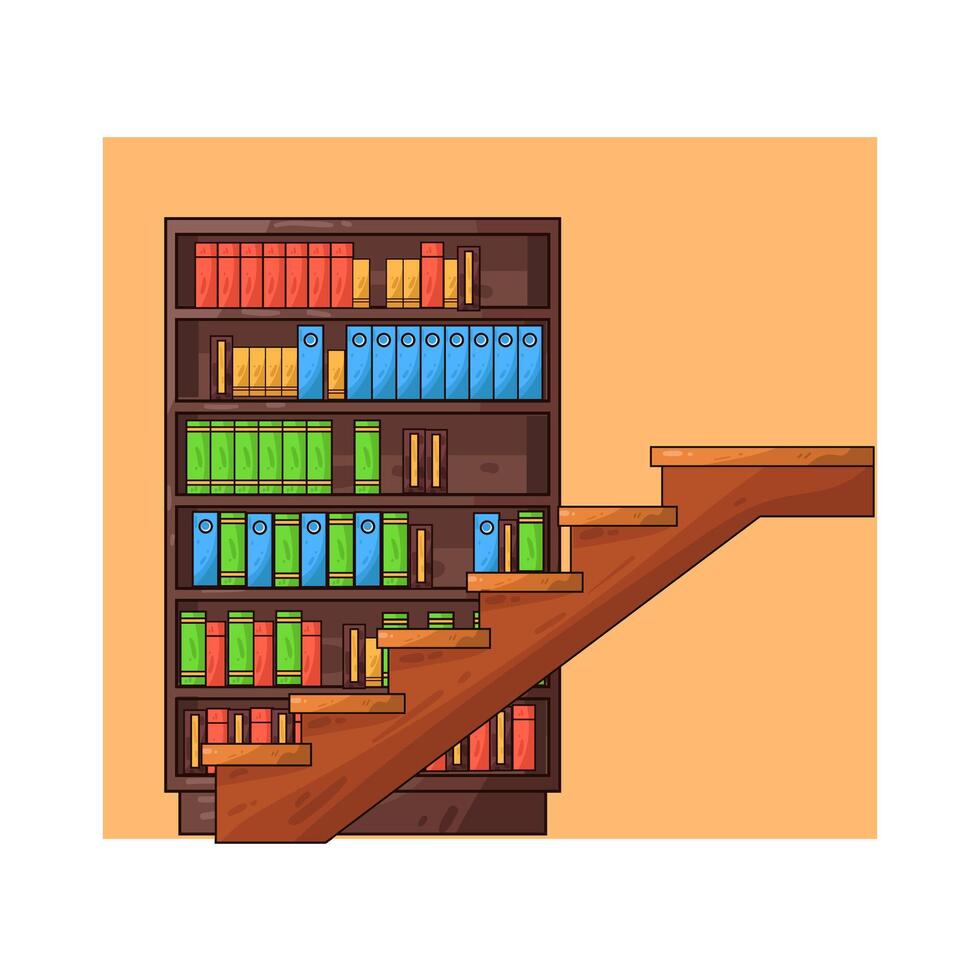 Illustration of library ladder vector