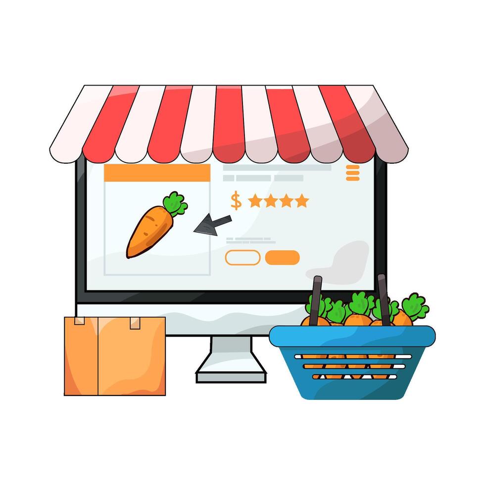 Illustration of marketplace vector