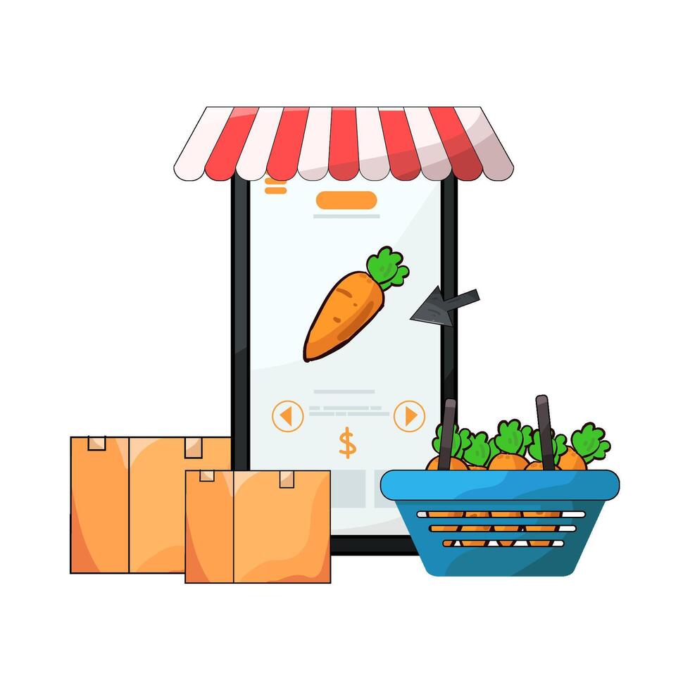 Illustration of marketplace vector