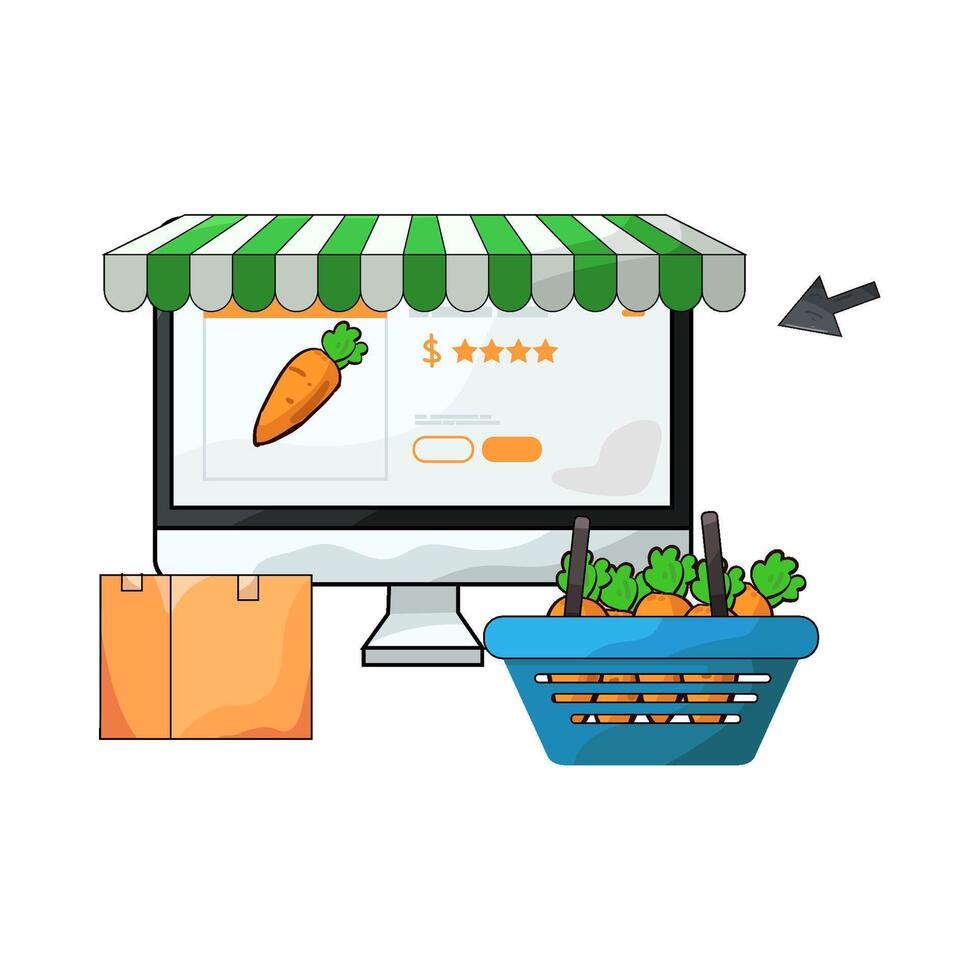 Illustration of marketplace vector