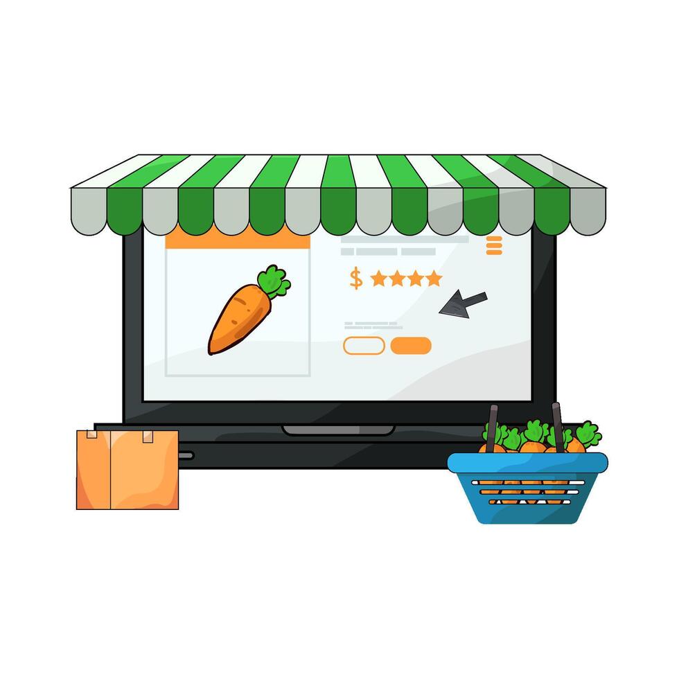Illustration of marketplace vector