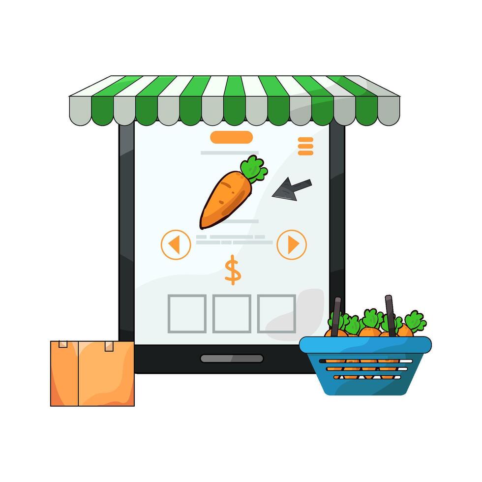 Illustration of marketplace vector