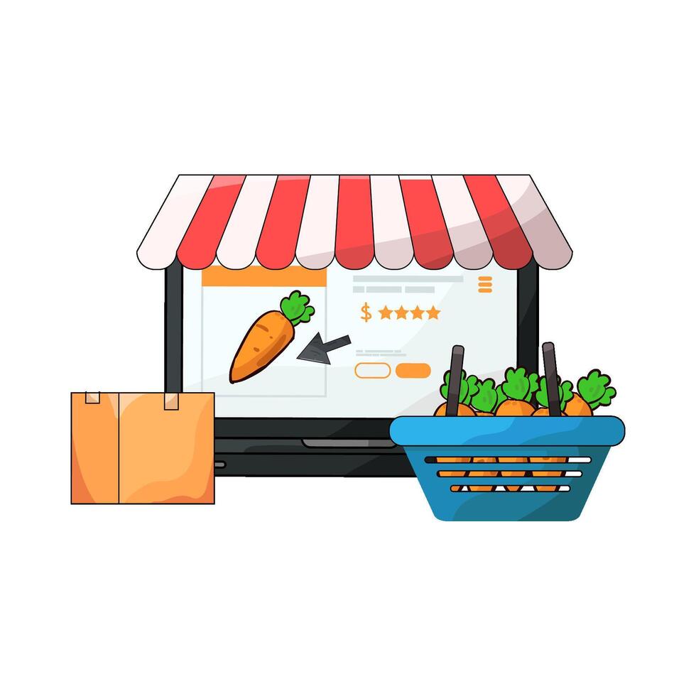 Illustration of marketplace vector