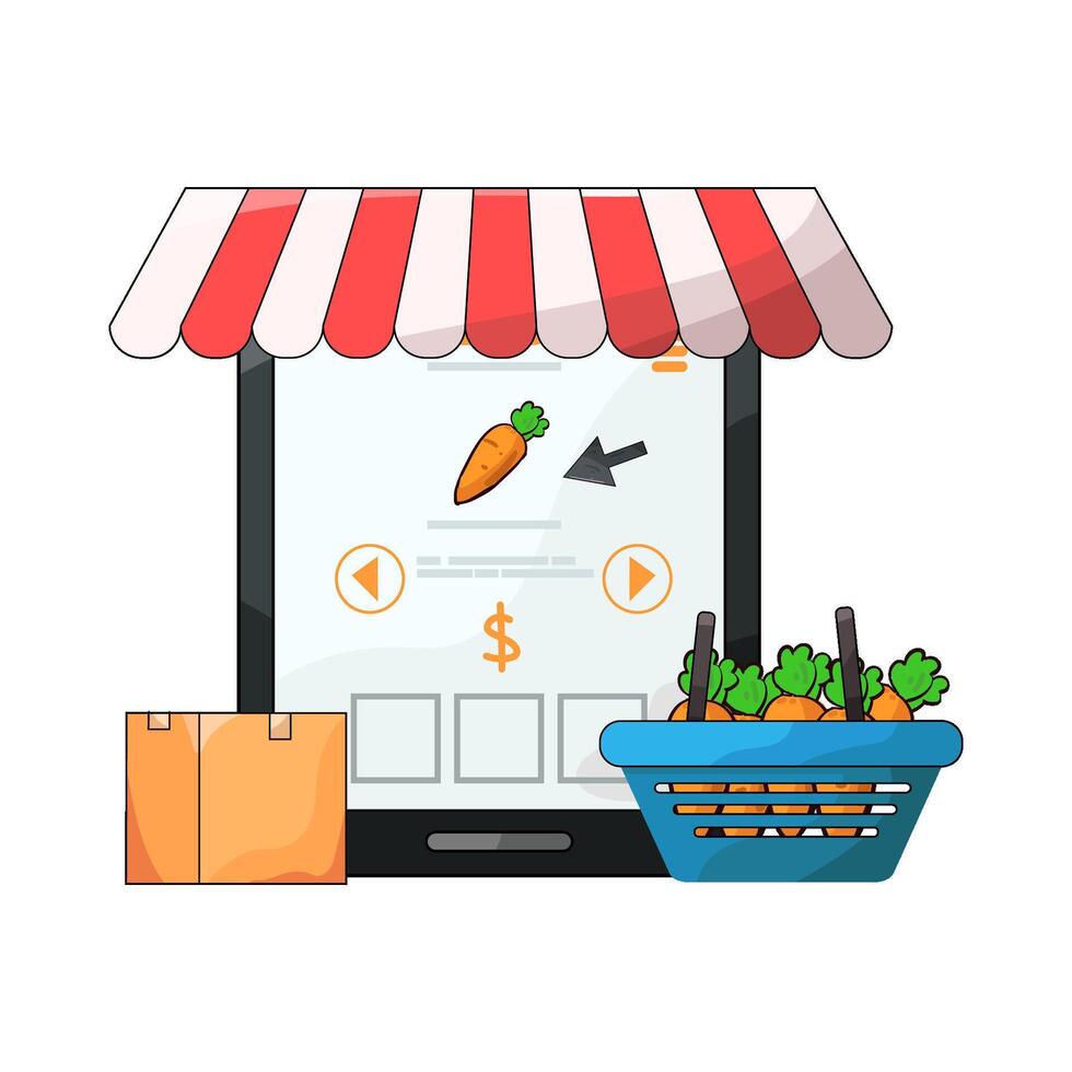 Illustration of marketplace vector