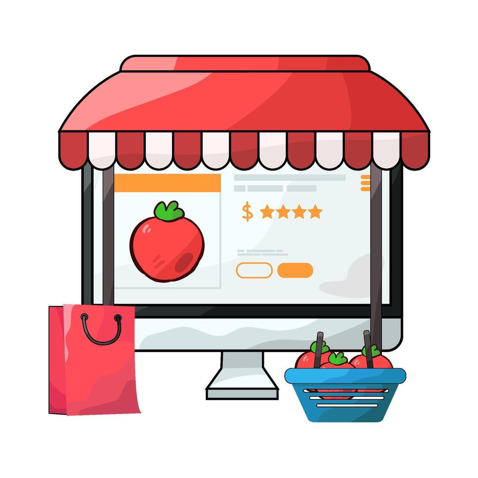 Illustration of marketplace vector