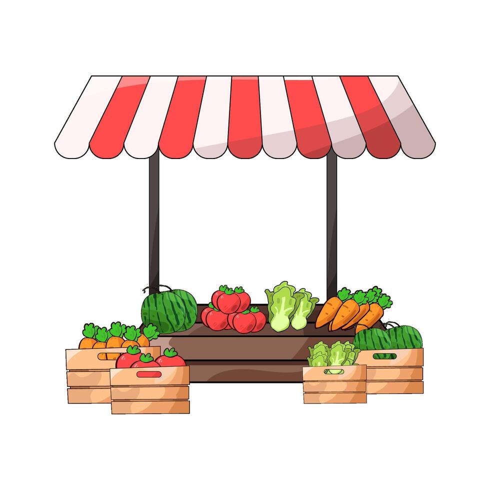 Illustration of farmers market vector