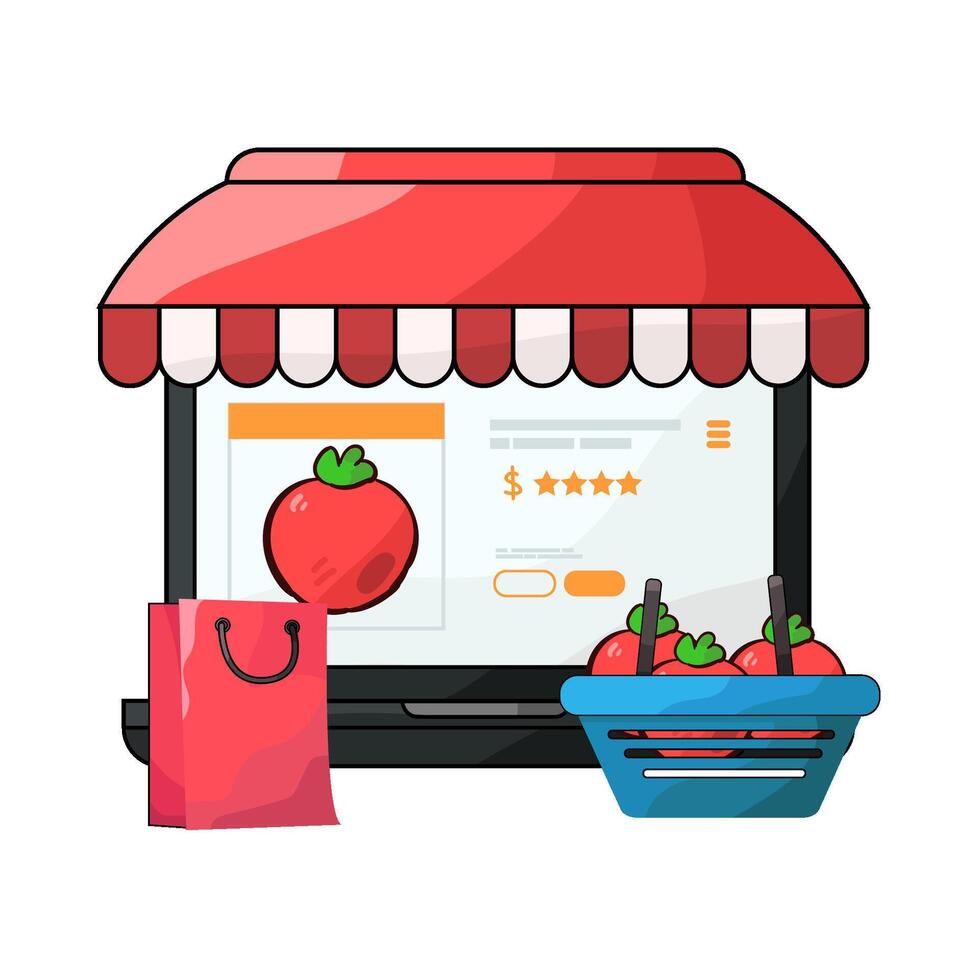 Illustration of marketplace vector