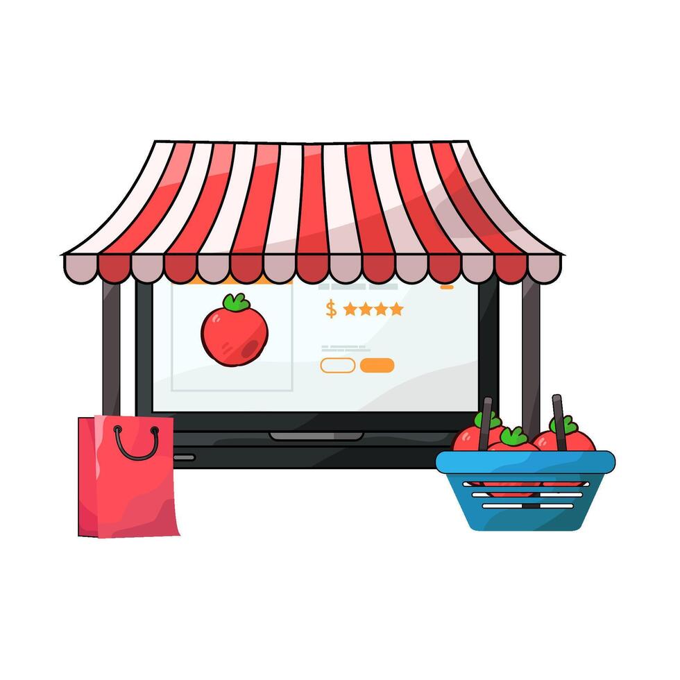 Illustration of marketplace vector