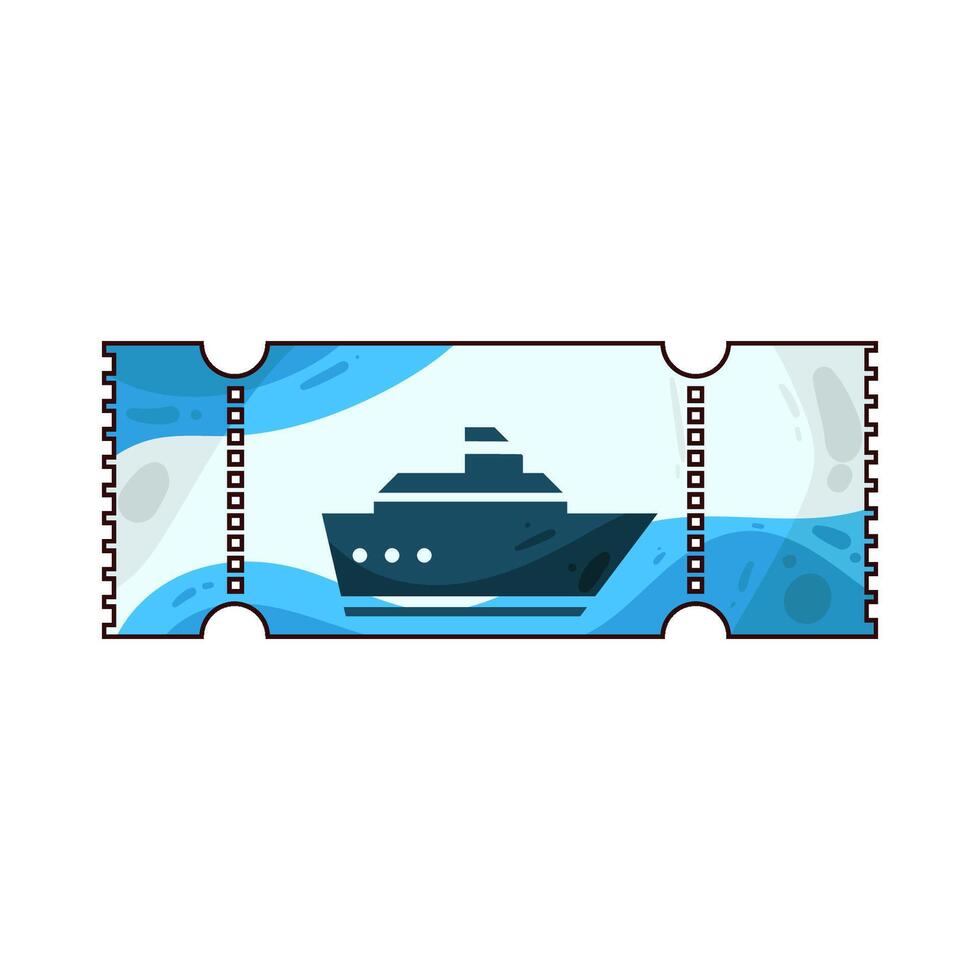 Illustration of cruise ship ticket vector