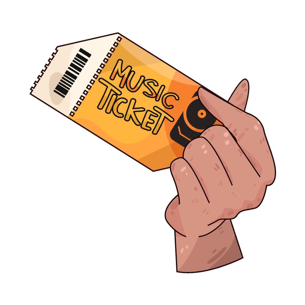 Illustration of music concert ticket vector