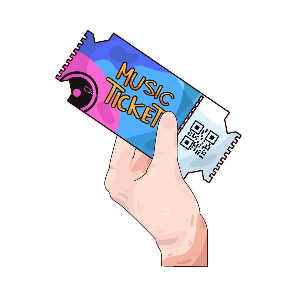 Illustration of music concert ticket vector