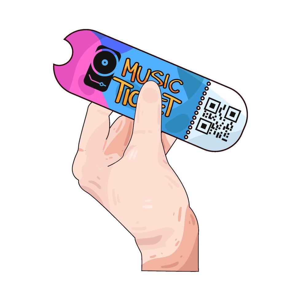 Illustration of music concert ticket vector