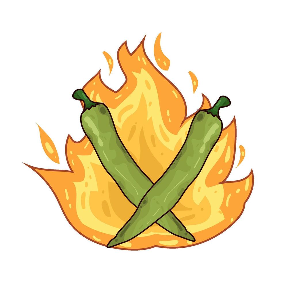 Illustration of green chili pepper vector