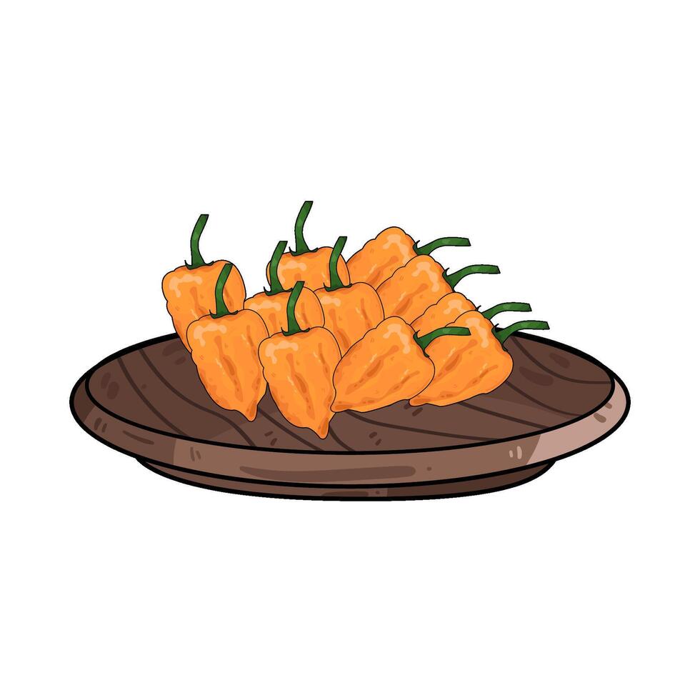 Illustration of orange chili pepper vector