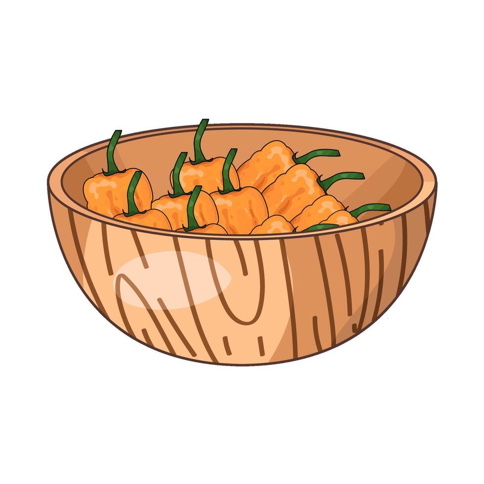 Illustration of orange chili pepper vector