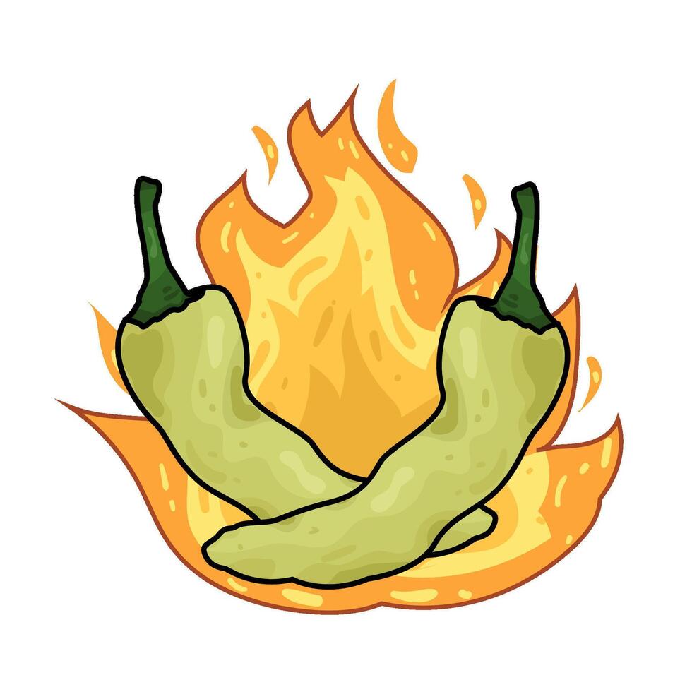 Illustration of green chili pepper vector