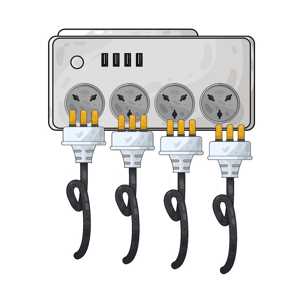 Illustration of plug and socket vector