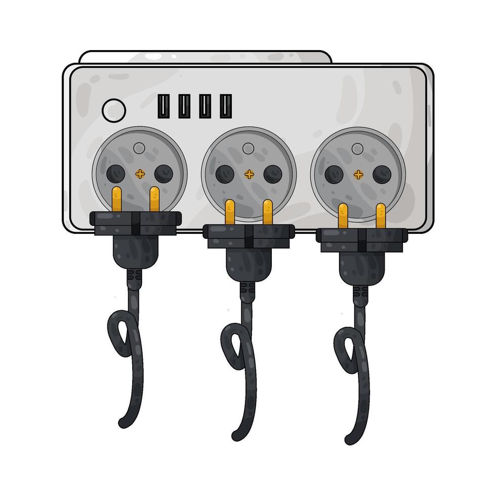 Illustration of plug and socket vector