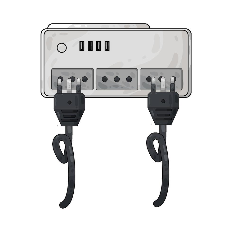 Illustration of plug and socket vector